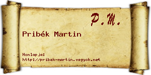 Pribék Martin névjegykártya
